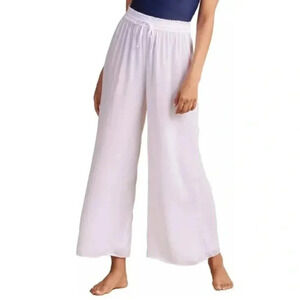 Summersalt Palazzo Pants Wide Leg Elastic Stretch Waist Pant Purple White Medium